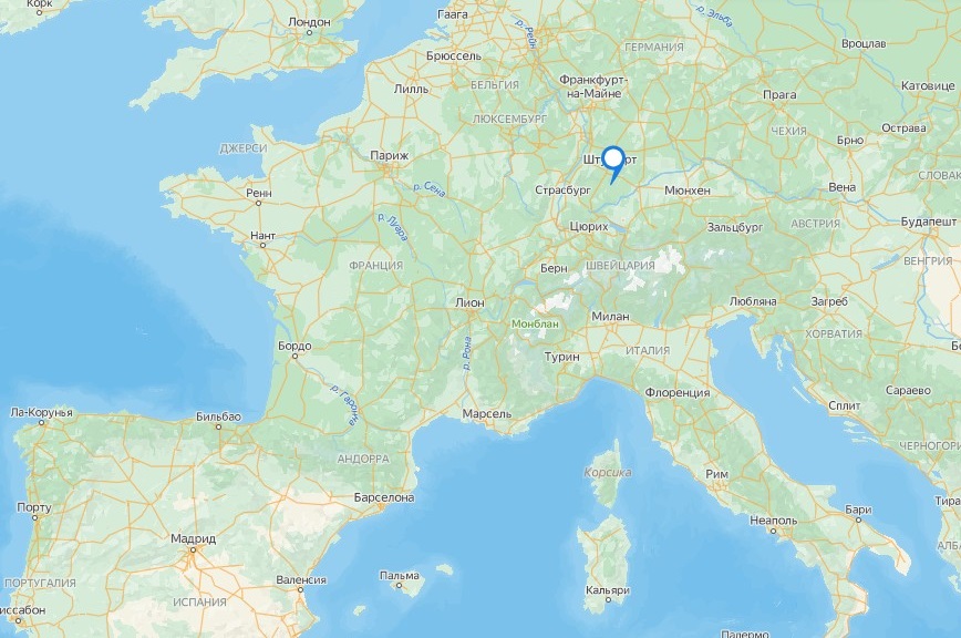 Расположение самой узкой улицы на карте Европы