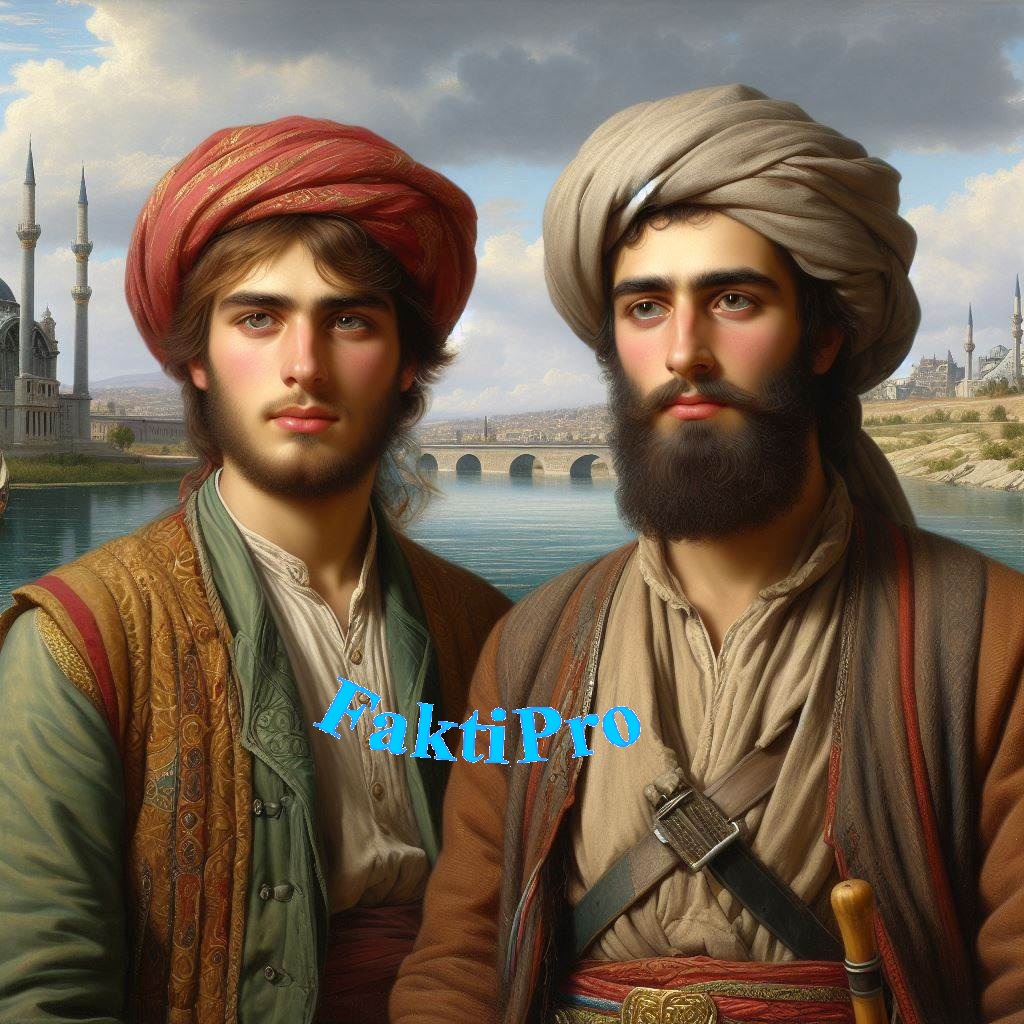 Куршуд-бек и Ашик-Кериб непосредственно перед переправой через реку и воровством одежды